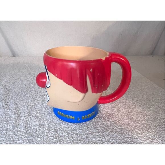 Vintage Circus Clown Red Hair Mug Ringling Bros Plastic - Picture 5 of 9
